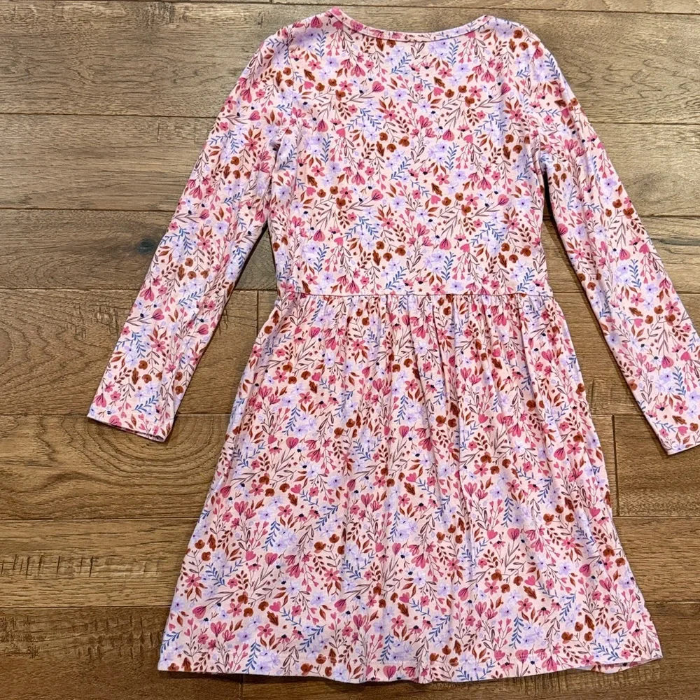 Carter’s KID Girls Pink Multi-colored Floral Long-Sleeve Dress - Size 8/8A